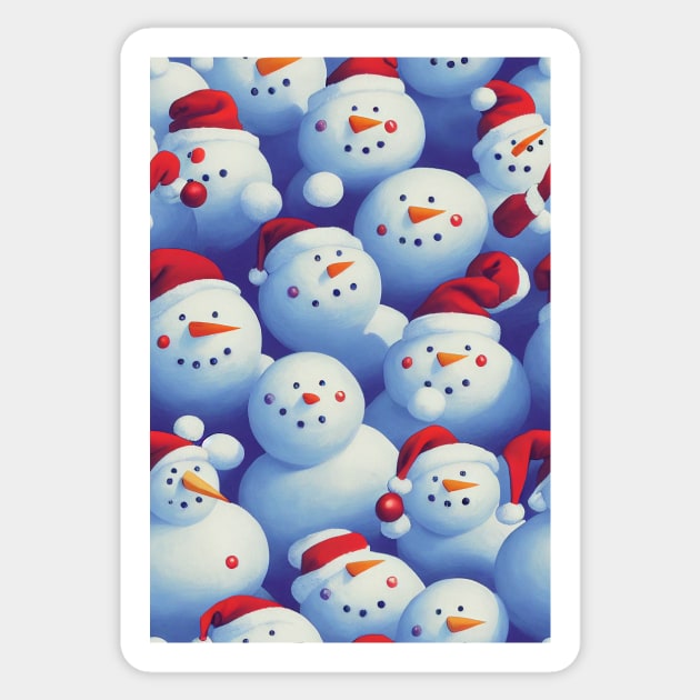 Christmas Seamless Pattern - Snowman #6 Sticker by Endless-Designs